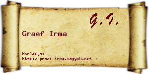 Graef Irma névjegykártya
